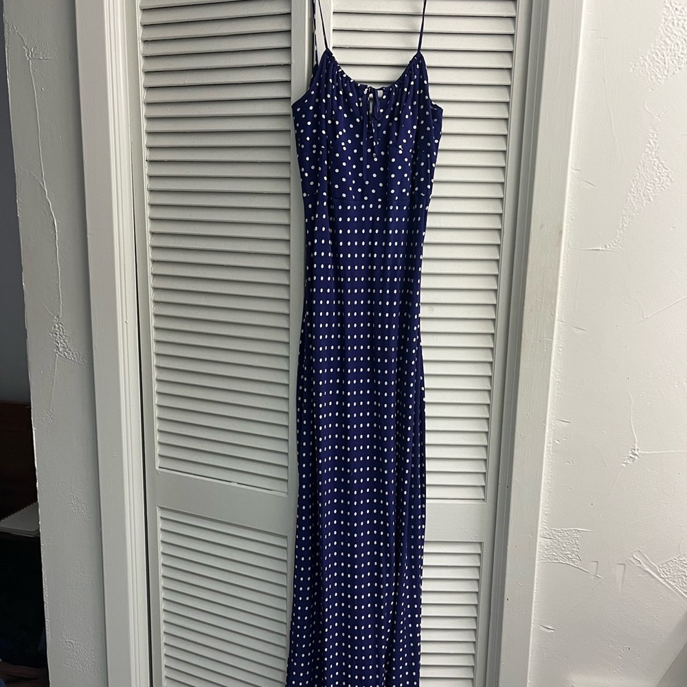 Favorite Daughter The One That Got Away Dress blue polka dot maxi dress